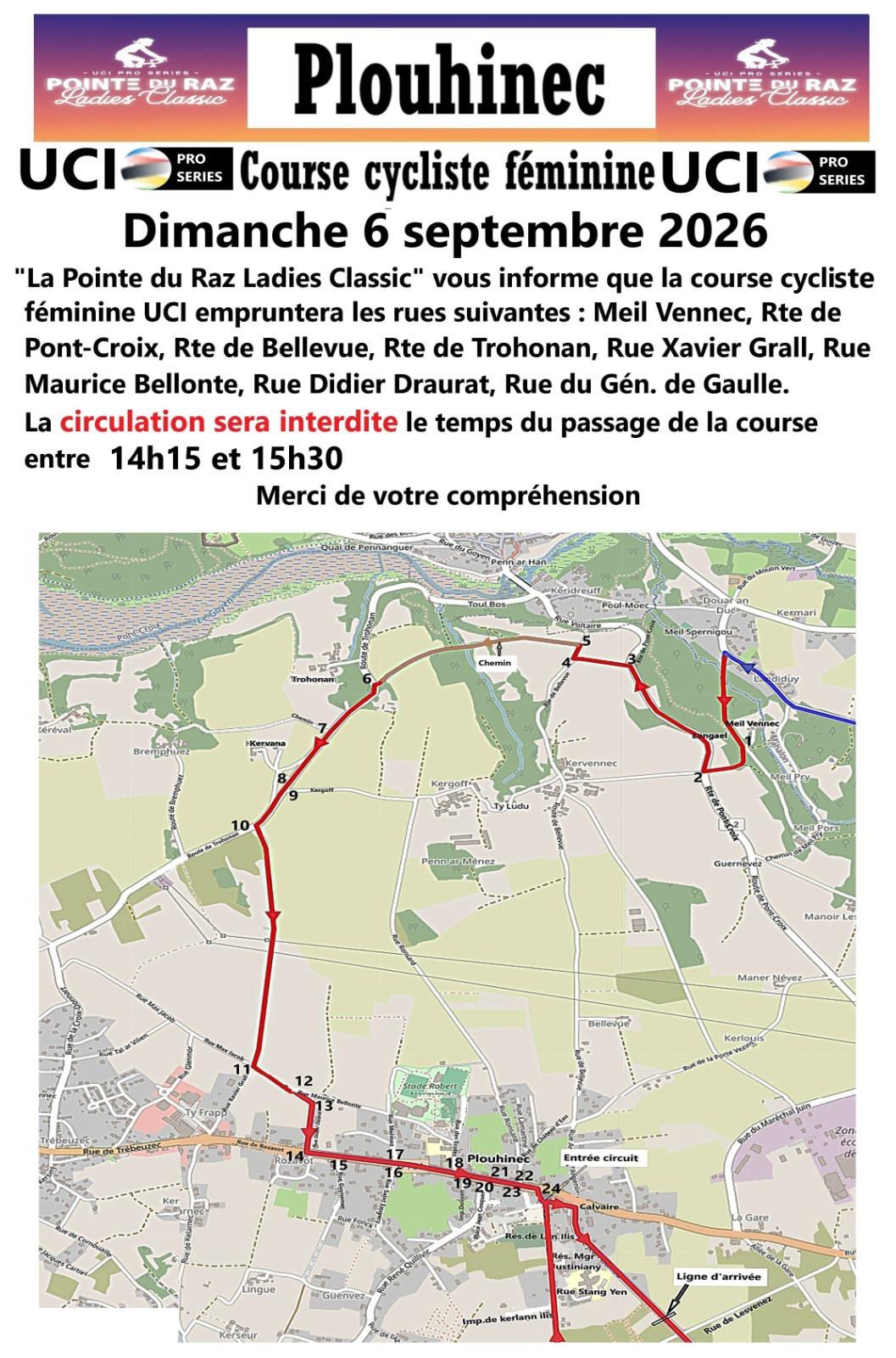 Fermeture des routes plouhinec dimanche 6 septembre 2026